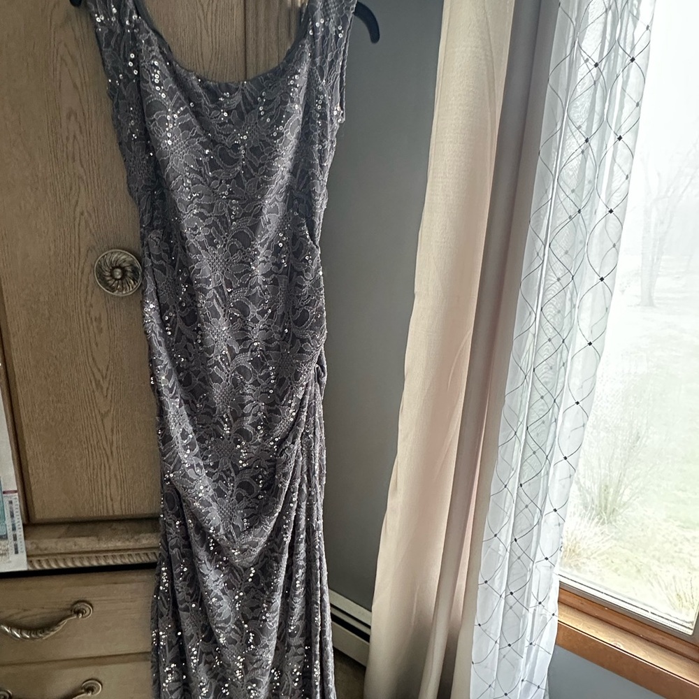 Elegant Gray Sequin Dress